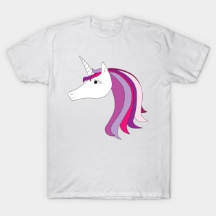 Unicorn. Cute magic cartoon fantasy animal. Long hair. Dream symbol. Design for children. T-Shirt